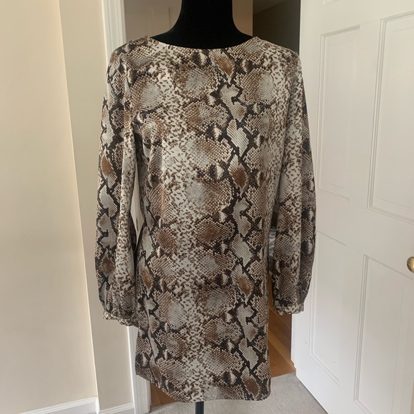 Silky satin python print dress - Picture 1 of 4